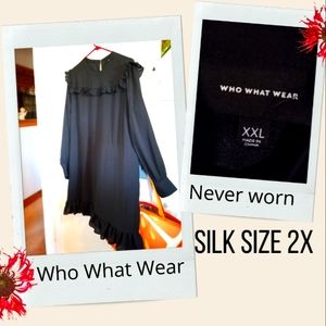 Who What Wear black silk dress 2X